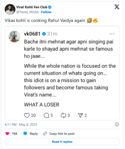 Virat-Kohli's-brother-called-Rahul-Vaidya-a-'loser'